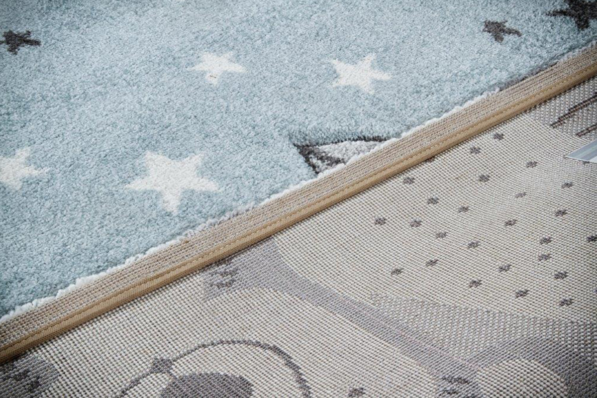 Alfombra infantil motivo oso gris y azul 100 x 150 cm TITI
