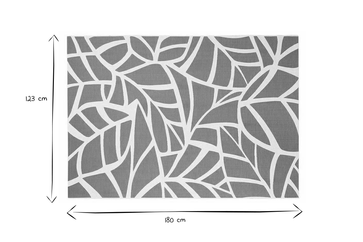 Alfombra interior exterior blanco crema y verde 123 x 180 cm GARANCE