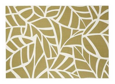 Alfombra interior exterior blanco crema y verde 123 x 180 cm GARANCE