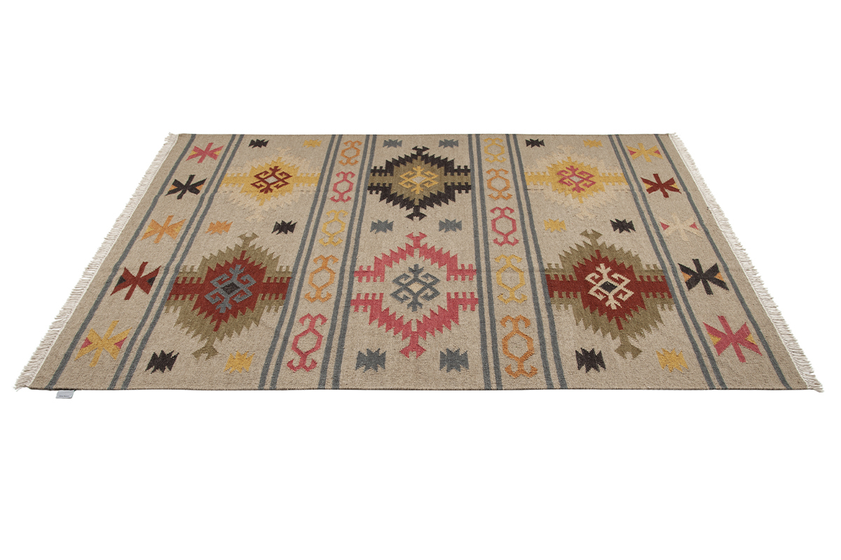 Alfombra kilim de lana y algodn tejida a mano 160נ230cm SAUK