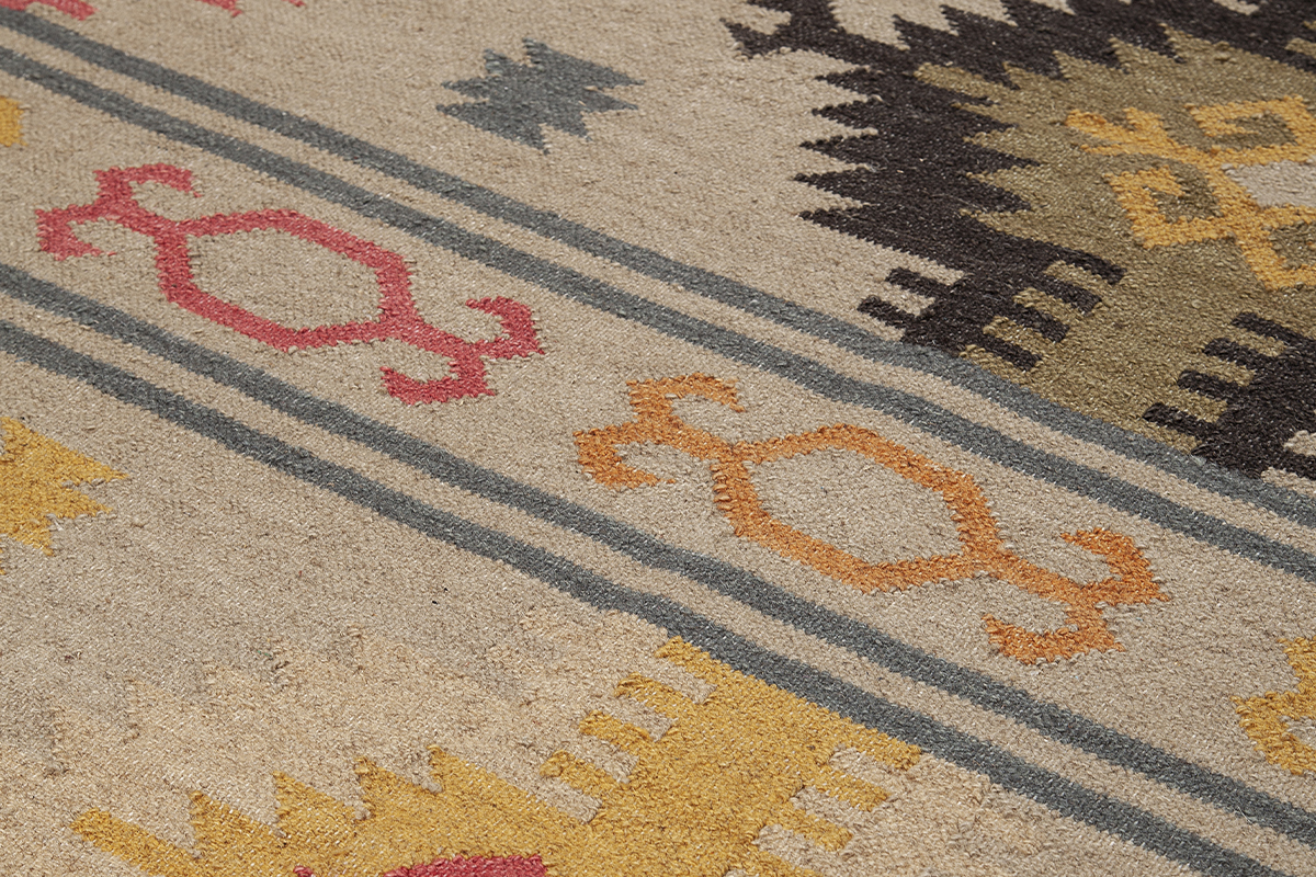 Alfombra kilim de lana y algodn tejida a mano 160נ230cm SAUK