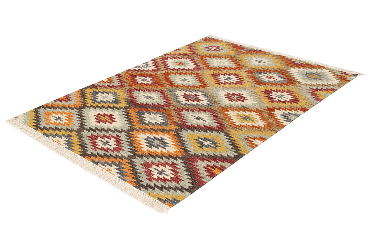 Alfombra kilim tejida a la mano en lana y algodn 160 x 230 cm CHEYENE