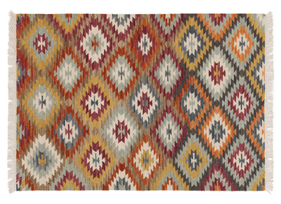 Alfombra kilim tejida a la mano en lana y algod&oacute;n 160 x 230 cm CHEYENE