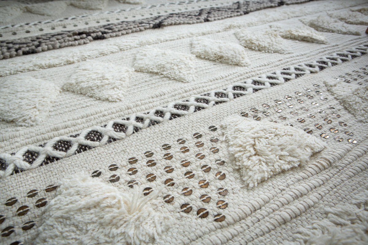 Alfombra lana y lentejuelas 160x230 cm LENITY