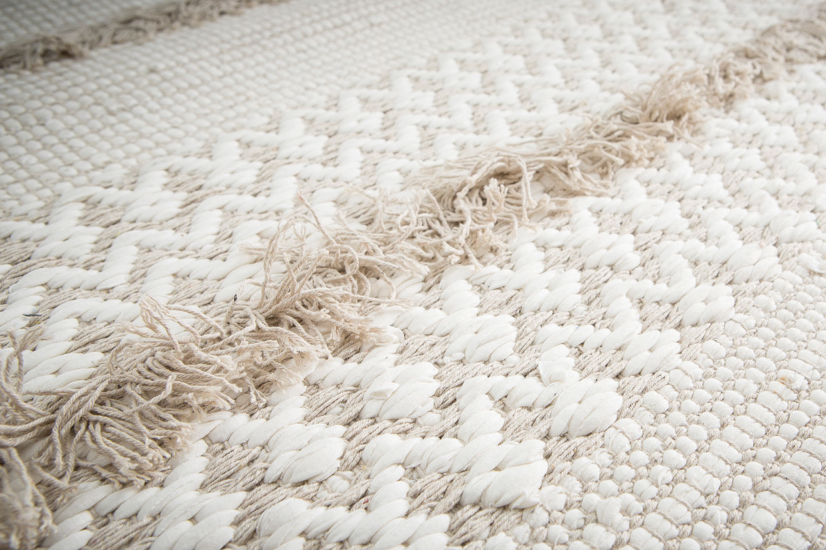 Alfombra marfil algod�n 120x180cm HYGGE