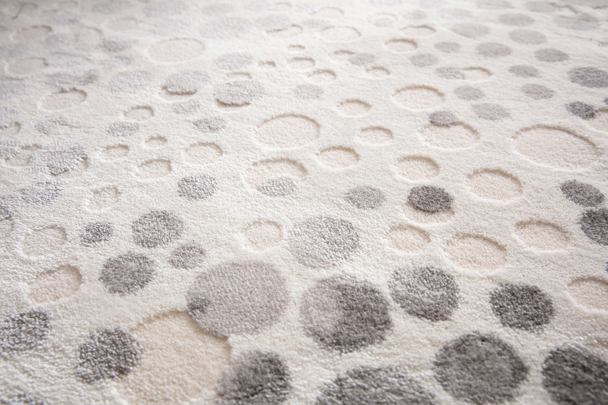Alfombra marfil con motivos 160 x 230 cm BULLES