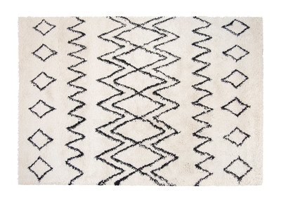 Alfombra marfil y negro polipropileno 160x230 cm AZETTA - Alfombra marfil y negro polipropileno 160x230 cm AZETTA