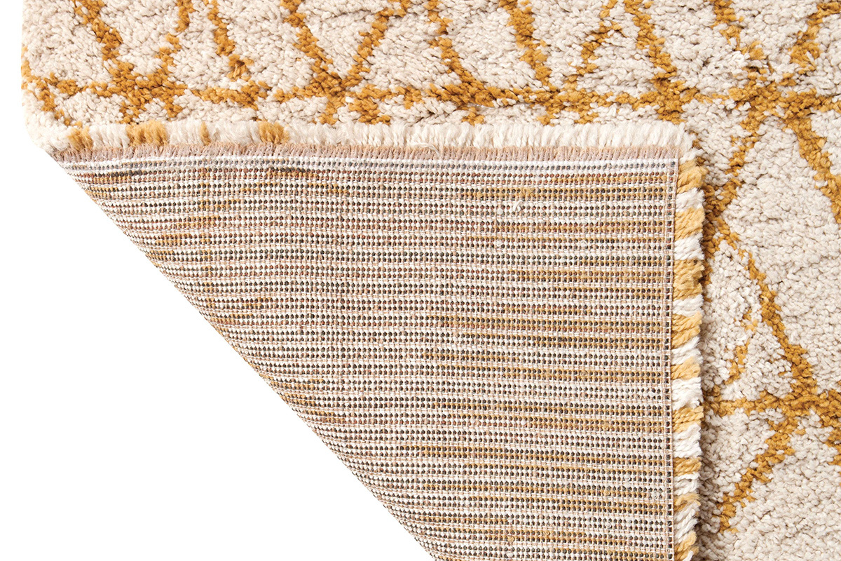 Alfombra moderna beige y amarillo 160 x 230 cm PALMERAIE