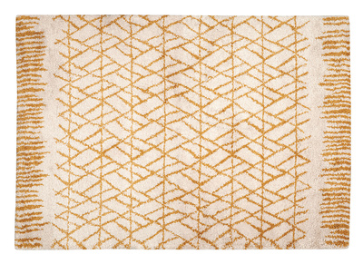Alfombra moderna beige y amarillo 160 x 230 cm PALMERAIE