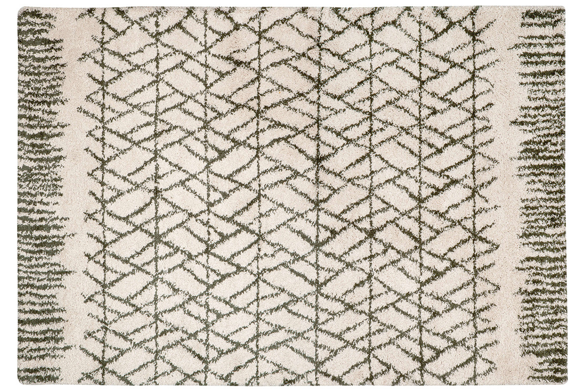 Alfombra moderna beige y kaki 160 x 230 cm PALMERAIE