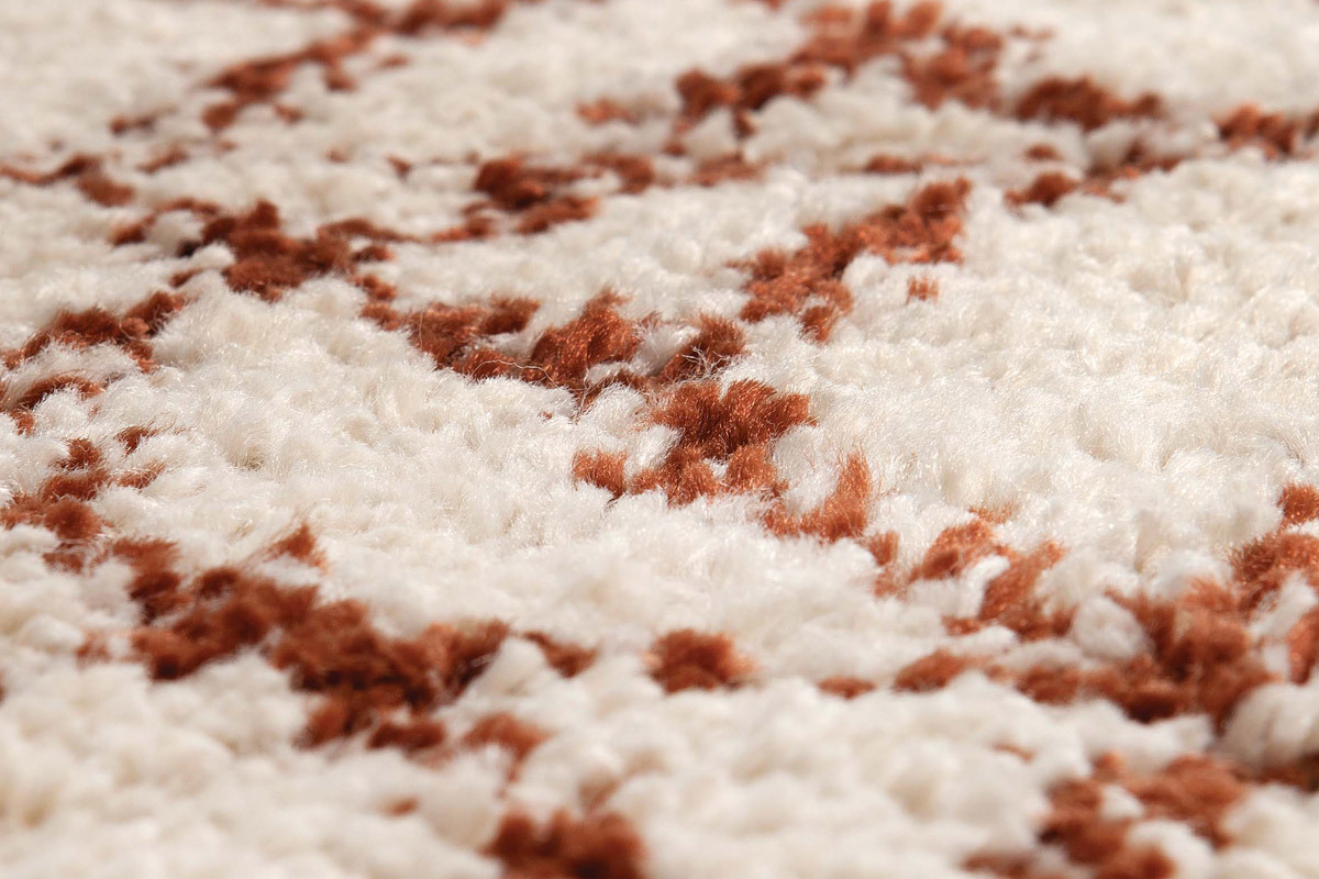 Alfombra moderna beige y rojo teja 200 x 290 cm PALMERAIE