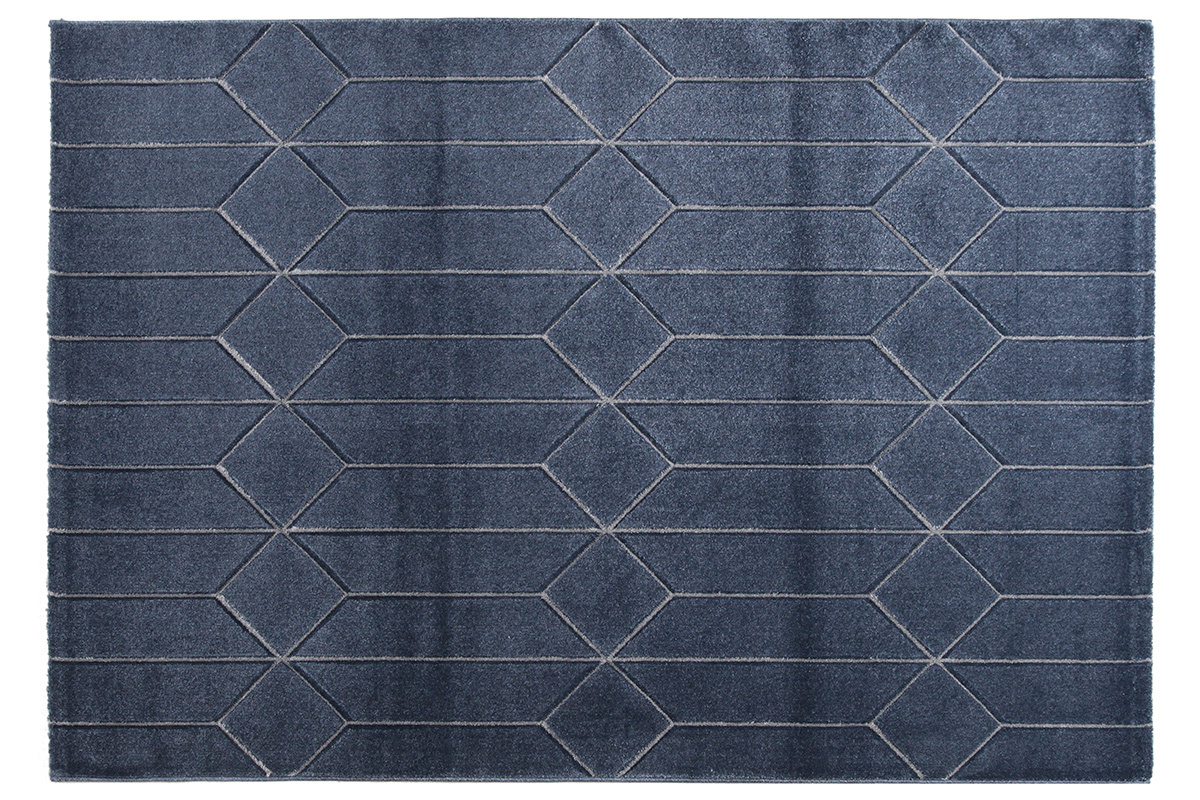 Alfombra moderna color azul con motivo grfico ARROWS