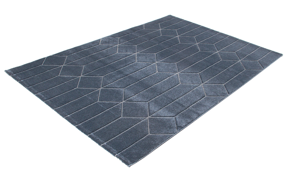 Alfombra moderna color azul con motivo grfico ARROWS