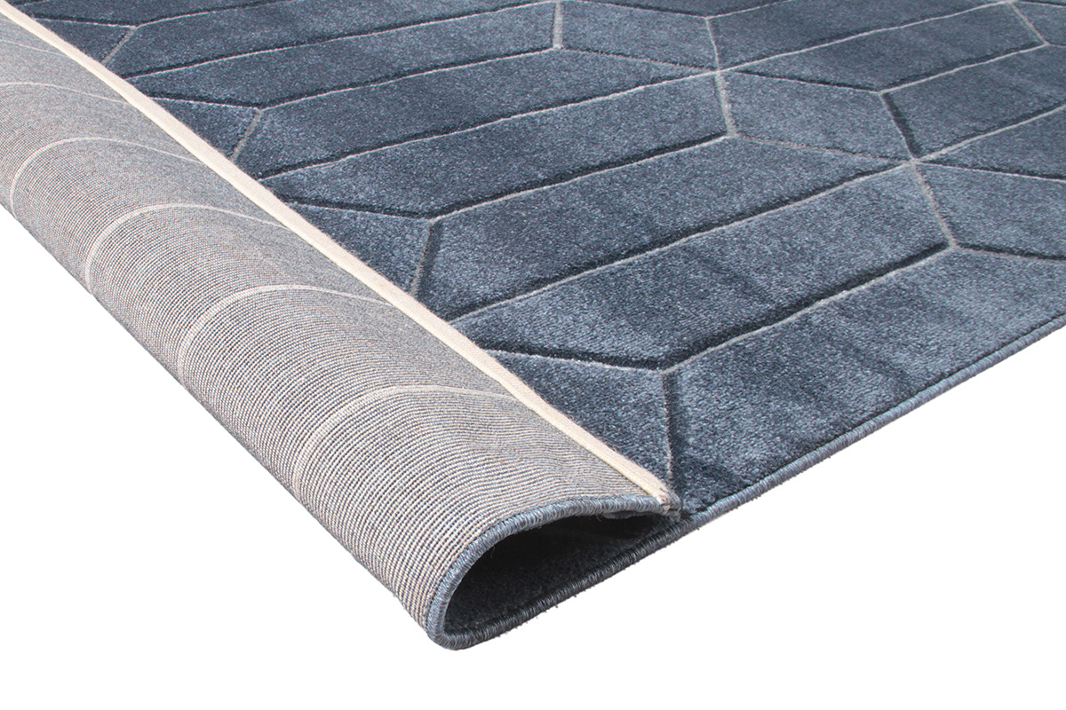 Alfombra moderna color azul con motivo grfico ARROWS