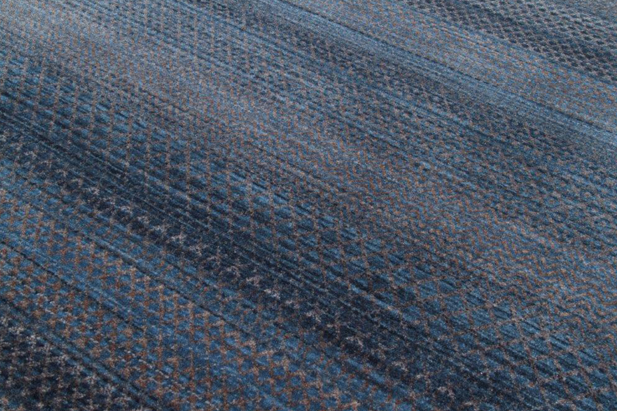 Alfombra moderna con motivos azules 160 x 230 cm INDIGO