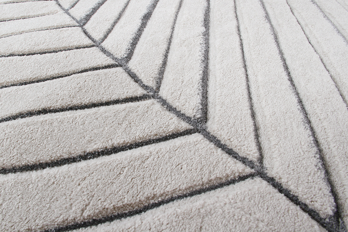 Alfombra moderna gris claro 160 x 230 cm PALM