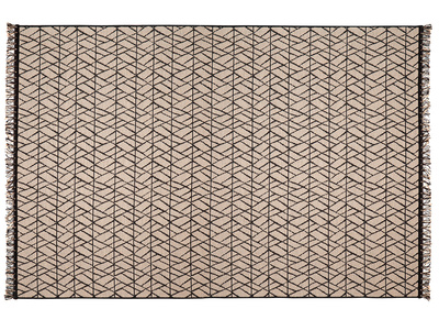 Alfombra moderna natural con motivo gráfico negro 160 x 230 cm ETNICA - Alfombra moderna natural con motivo gráfico negro 160 x 230 cm ETNICA