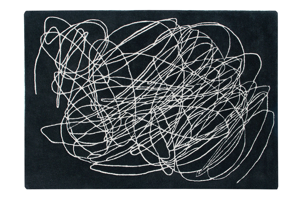 Alfombra negra y blanca 170x240cm SCRIB