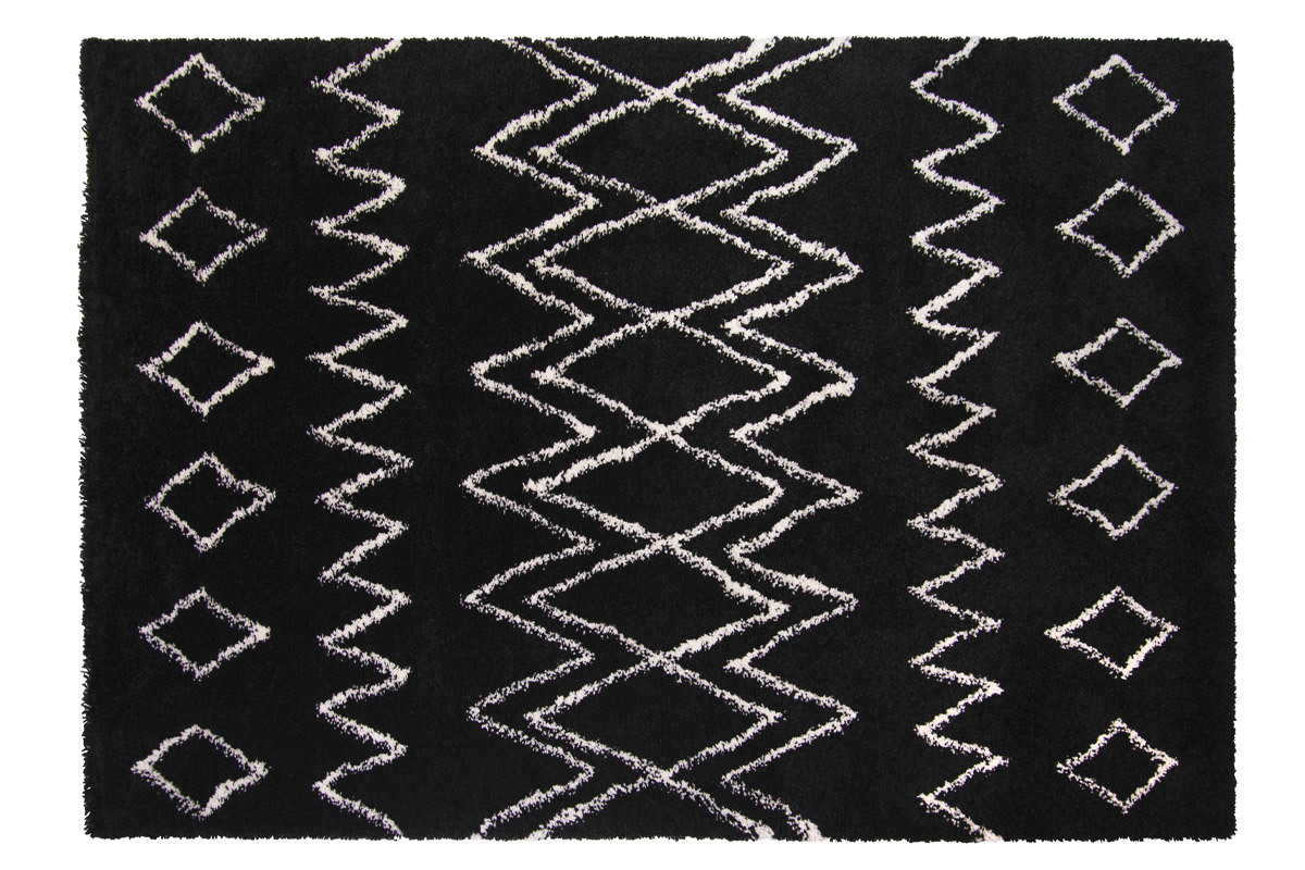 Alfombra negro y marfil polipropileno 160x230 AZETTA