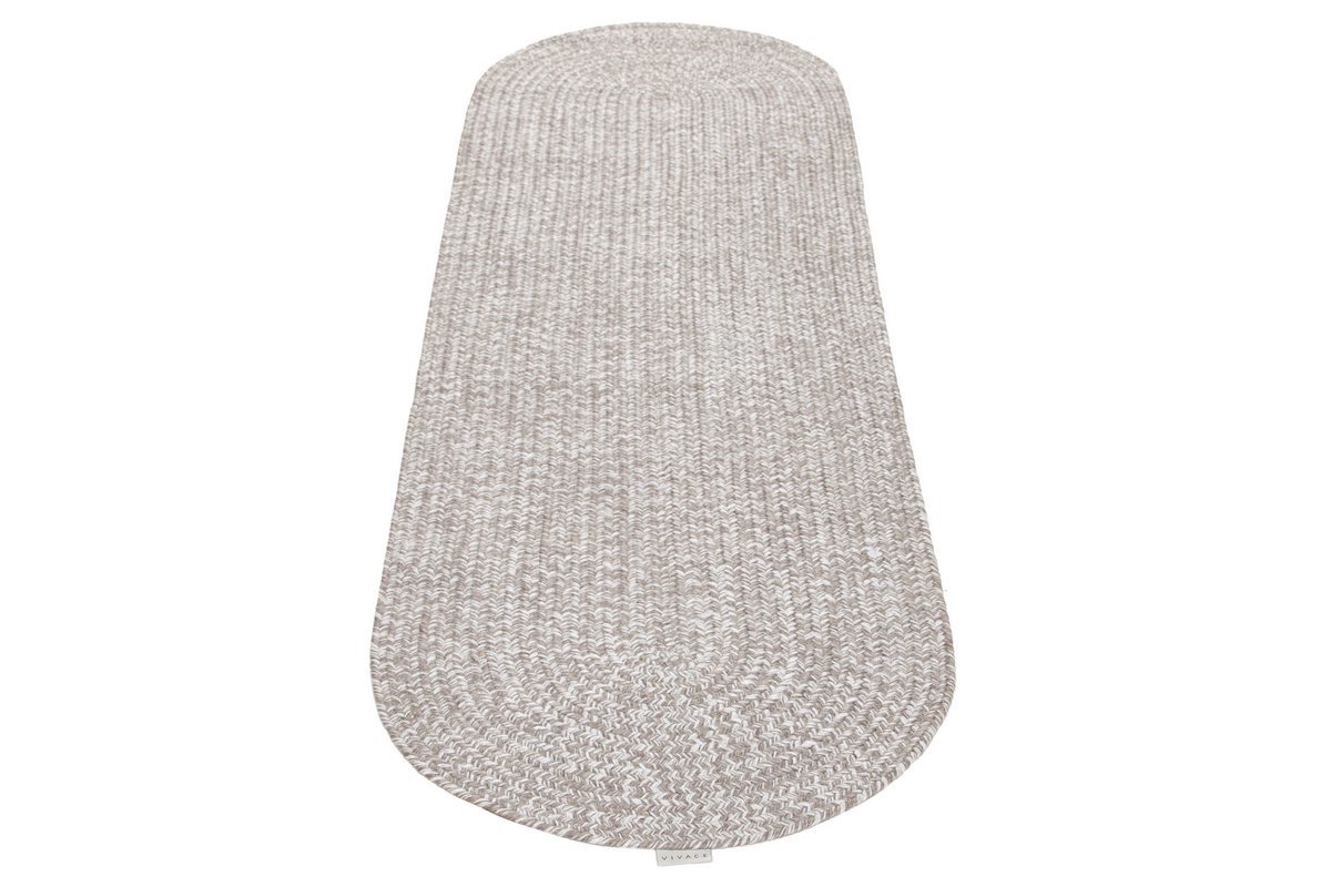 Alfombra ovalada beige y crudo 120 x 60 cm HEATHER