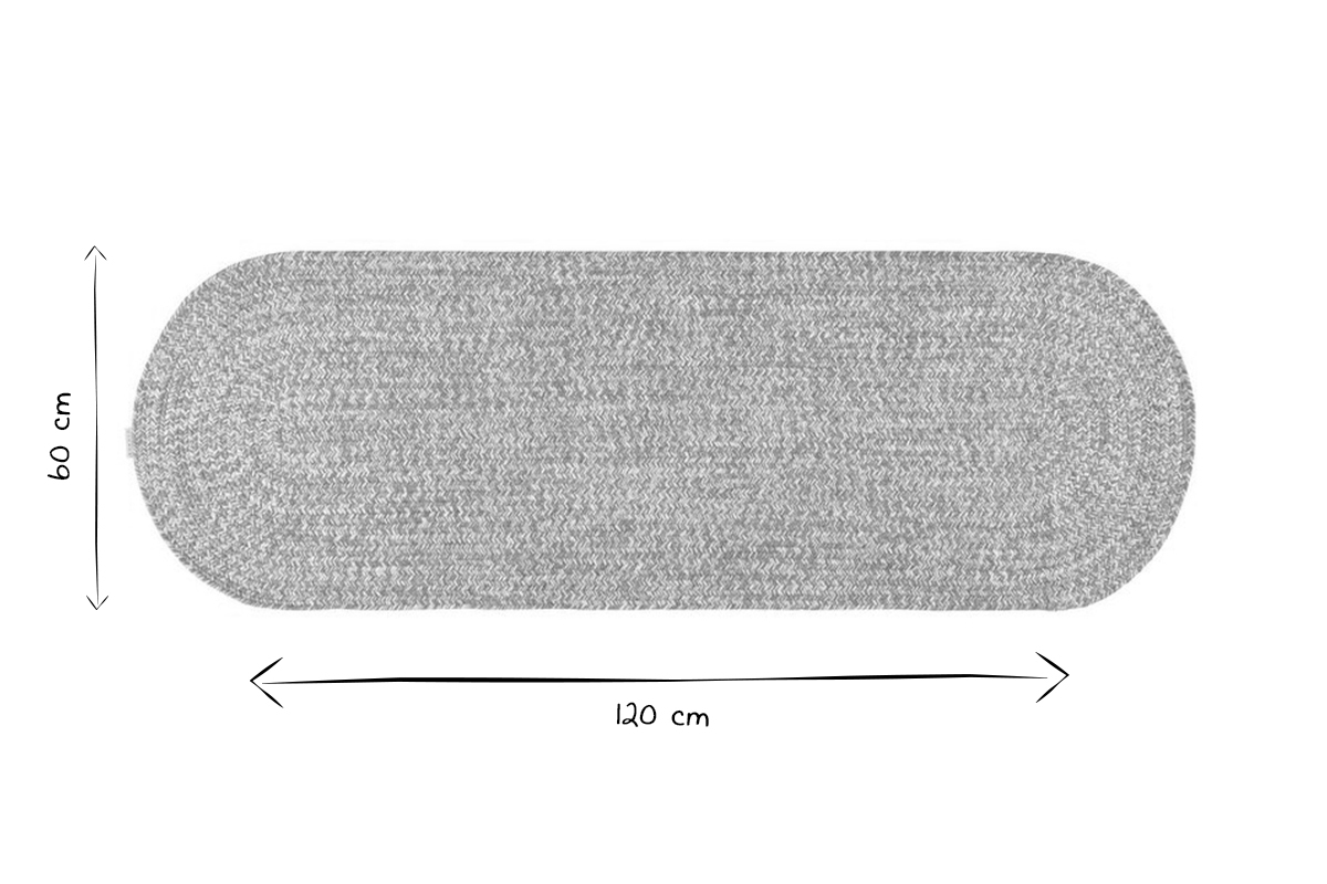 Alfombra ovalada beige y crudo 120 x 60 cm HEATHER