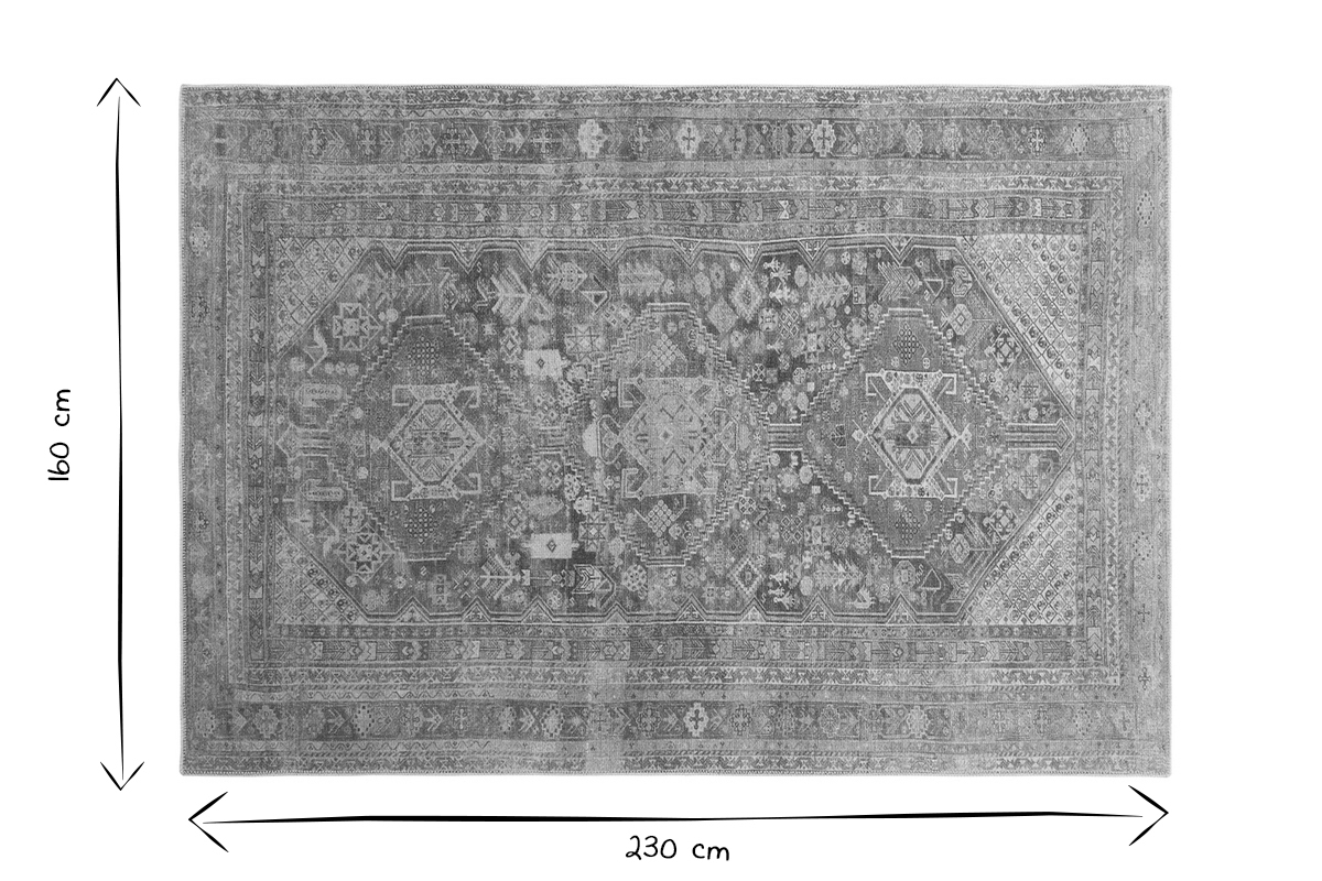 Alfombra persa con estampado 160 x 230 cm BAHA