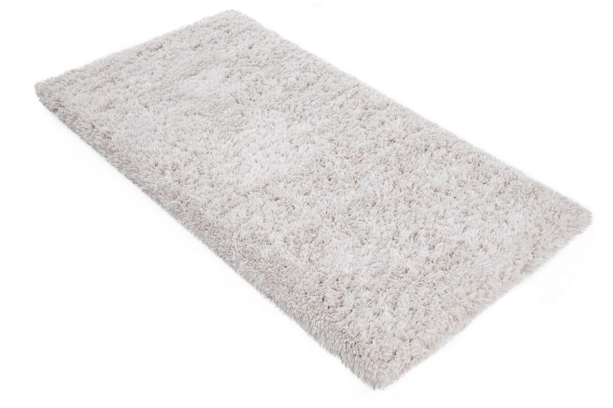 Alfombra reciclada de pelo largo color marfil 60 x 120 cm AIMEE