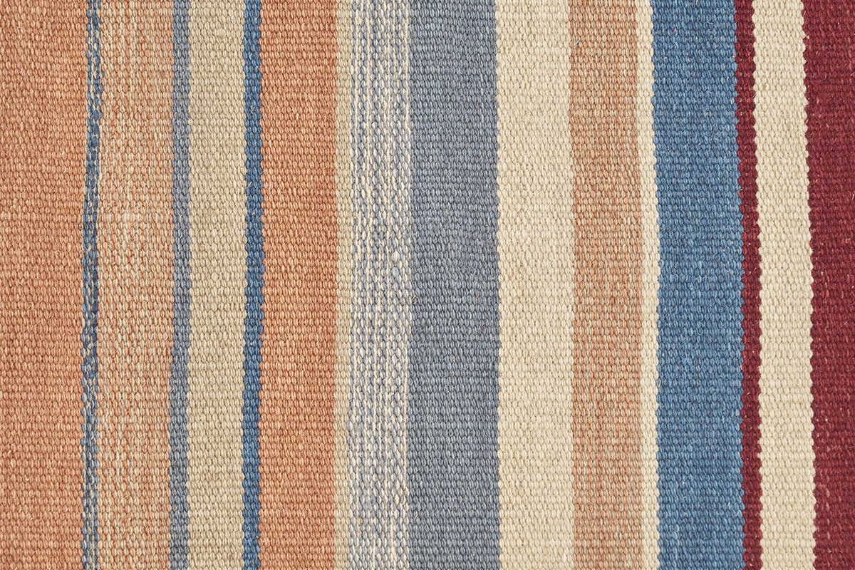 Alfombra rectangular a rayas multicolor de algodn 60 x 120 cm SUPLA