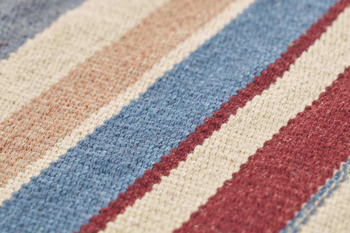 Alfombra rectangular a rayas multicolor de algodn 60 x 120 cm SUPLA