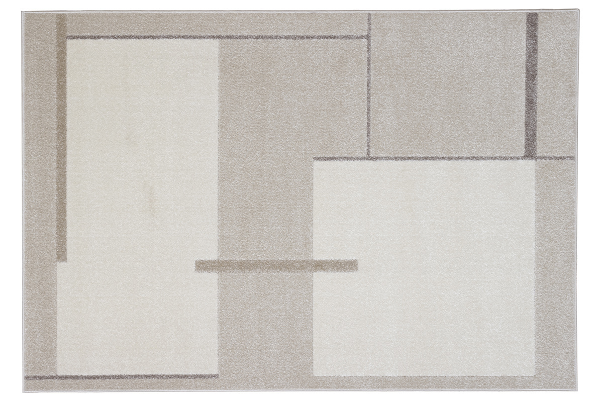Alfombra rectangular beige con motivos 150 x 220 cm IRENE