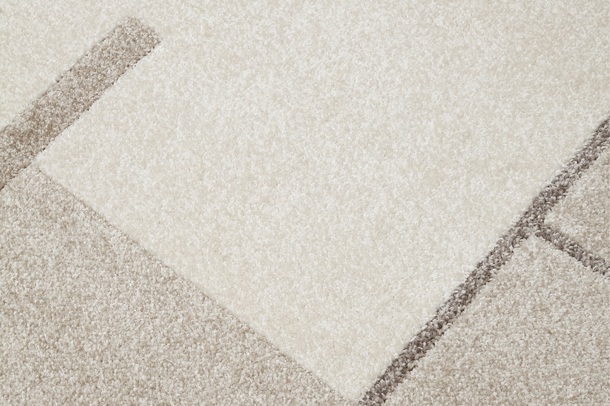 Alfombra rectangular beige con motivos 150 x 220 cm IRENE