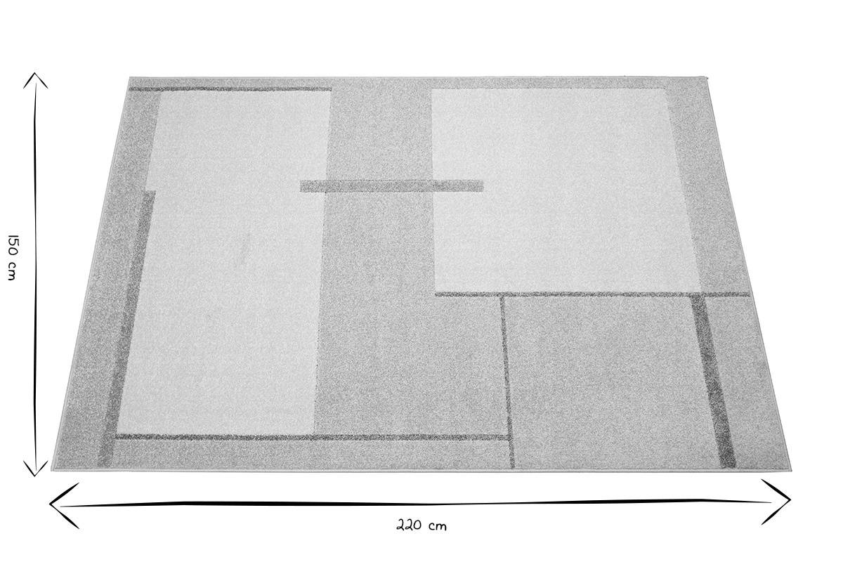 Alfombra rectangular beige con motivos 150 x 220 cm IRENE