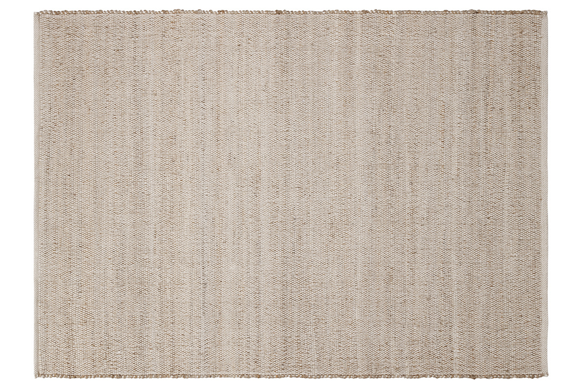 Alfombra rectangular beige de yute y algodn tejidos 160 x 230 cm CAMAO