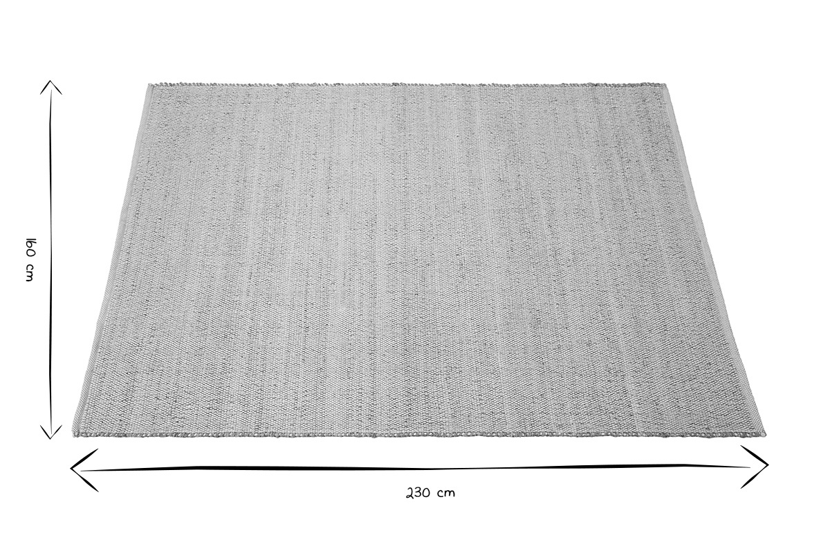 Alfombra rectangular beige de yute y algodn tejidos 160 x 230 cm CAMAO