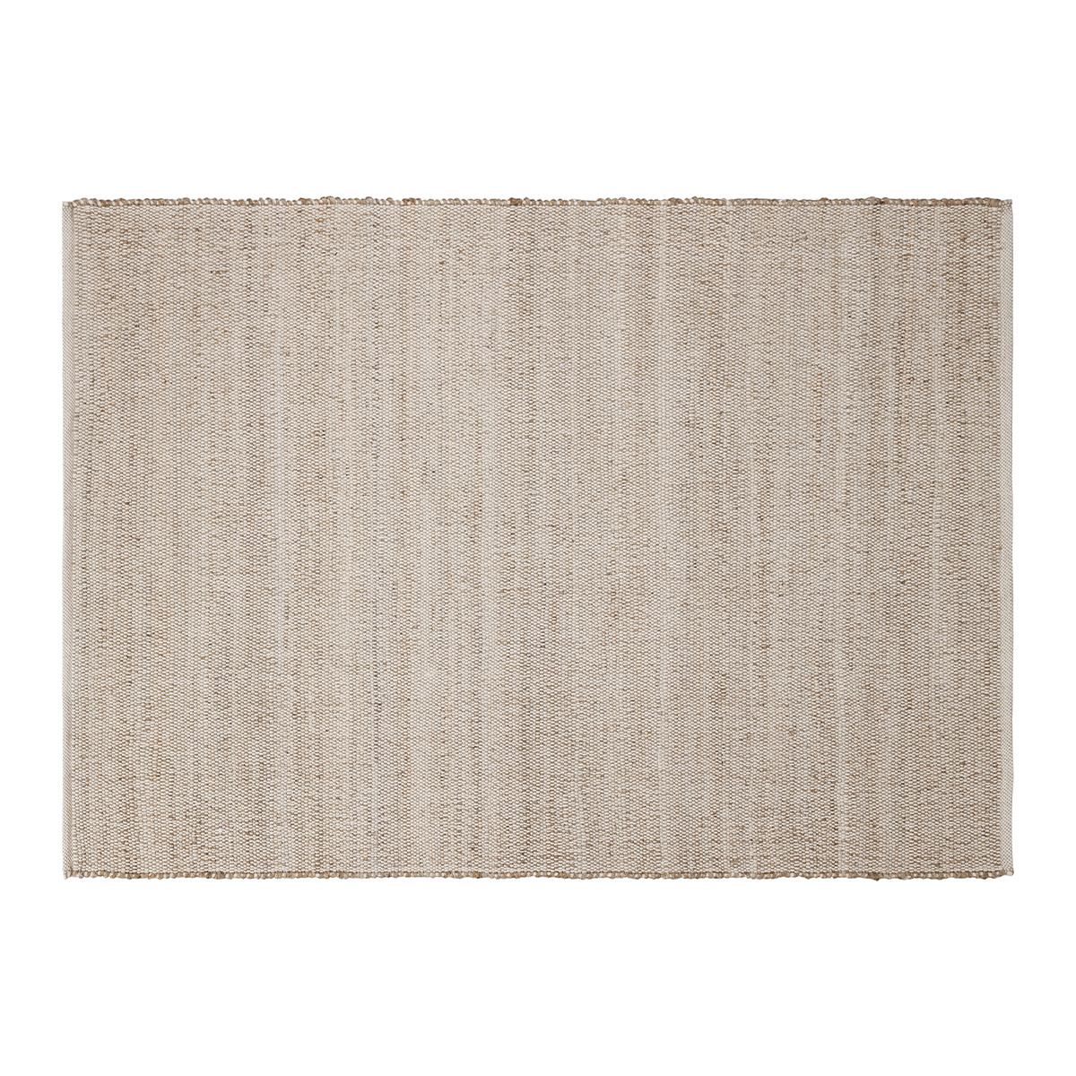 Alfombra rectangular beige de yute y algodón tejidos 160 x 230 cm CAMAO