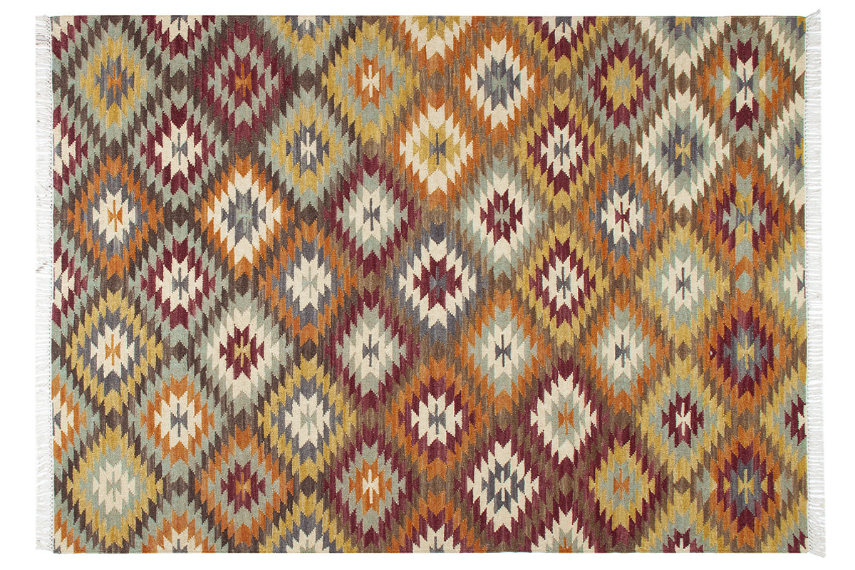 Alfombra bereber multicolor IZMIR 160x230 cm, motivos de rombos.