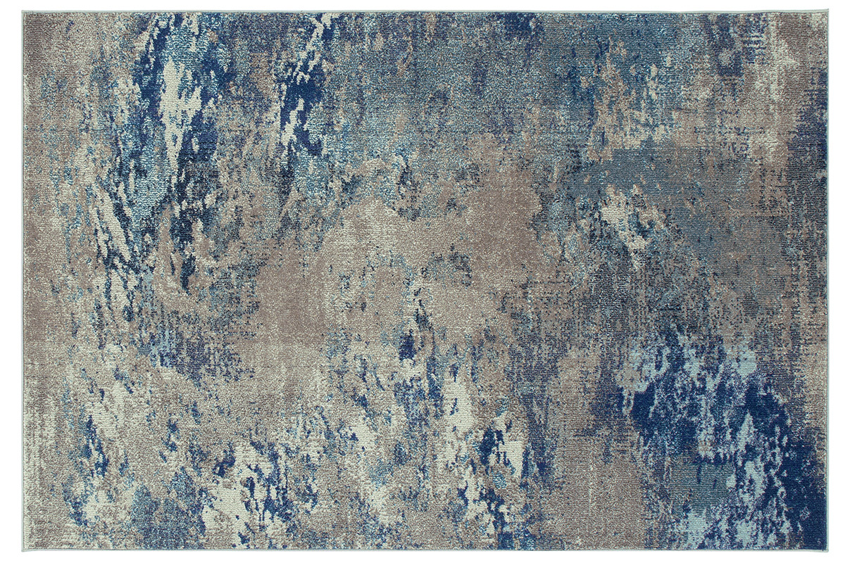 Alfombra rectangular con motivo abstracto azul 160 x 230 cm CAPS