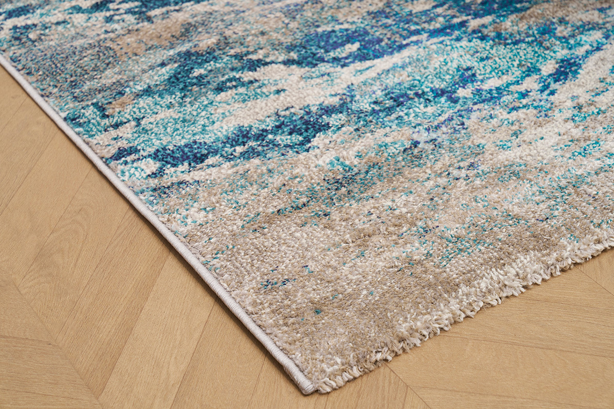 Alfombra rectangular con motivo abstracto azul 160 x 230 cm CAPS