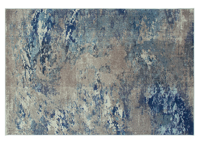 Alfombra rectangular con motivo abstracto azul 160 x 230 cm CAPS