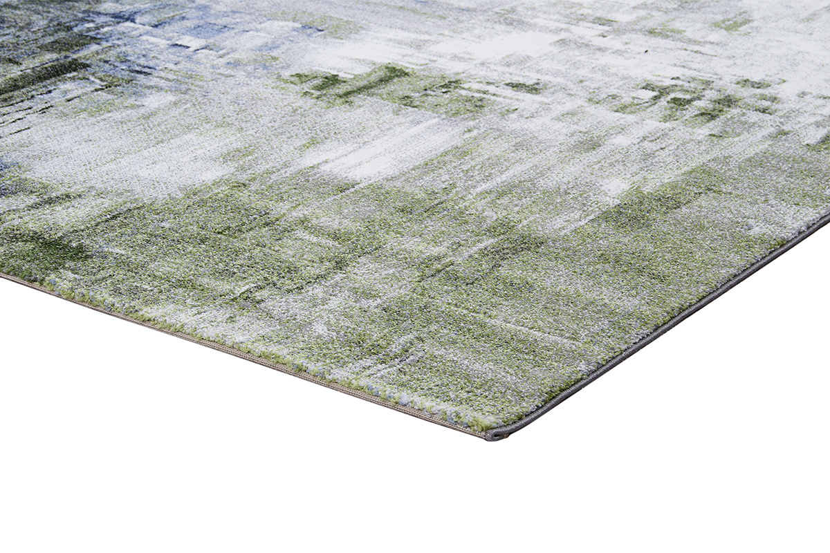 Alfombra rectangular con motivos abstractos 160 x 230 cm PRIMO, vista en �ngulo del borde