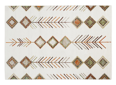 Alfombra rectangular con motivos bereberes multicolores 160 x 230 cm SPELL