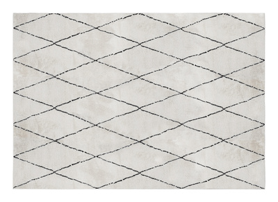 Alfombra rectangular con motivos de rombos negros 200 x 300 cm SILAN