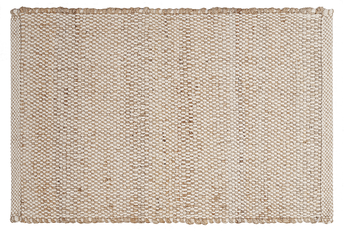 Alfombra rectangular de yute y algodn beige 140 x 200 EFFIA