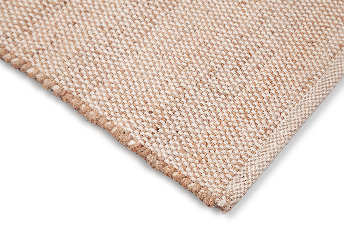 Alfombra rectangular de yute y algodn beige 140 x 200 EFFIA