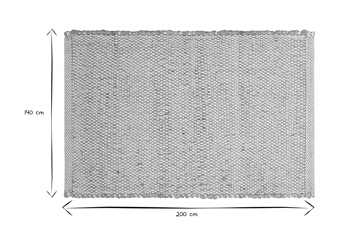Alfombra rectangular de yute y algodn beige 140 x 200 EFFIA