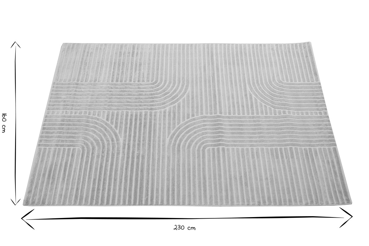 Alfombra rectangular grfica beige 160 x 230 cm MAGNUS