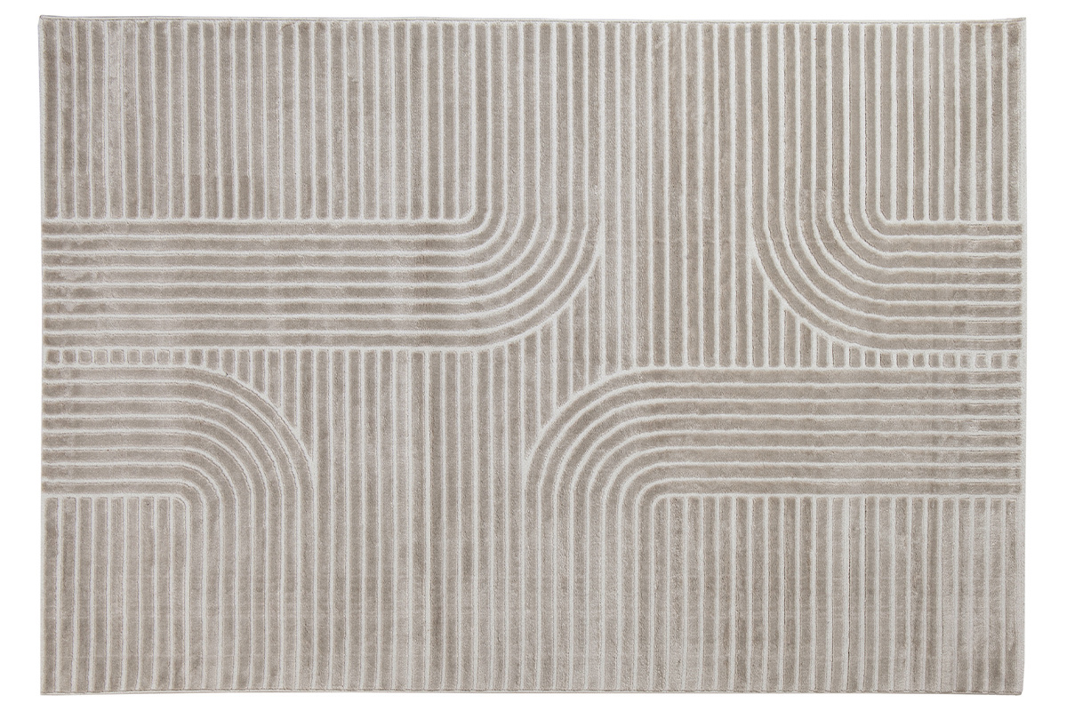 Alfombra rectangular grfica beige 160 x 230 cm MAGNUS