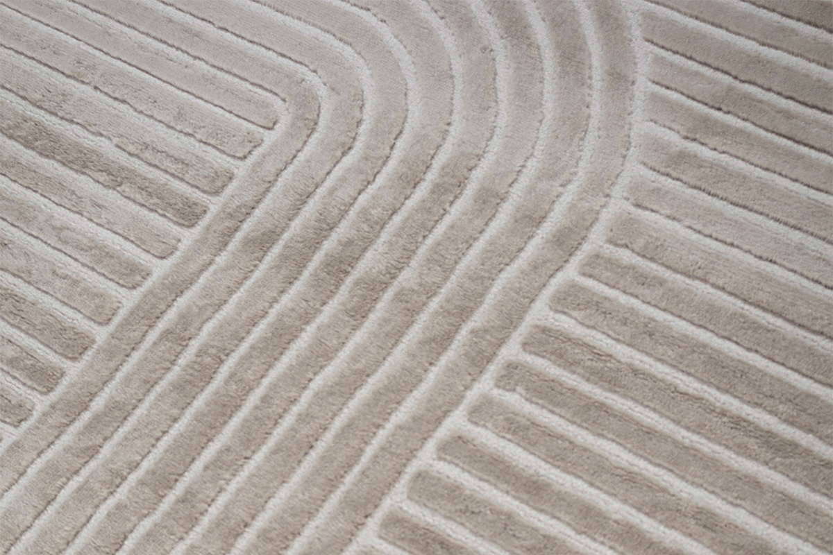 Alfombra rectangular grfica beige 160 x 230 cm MAGNUS
