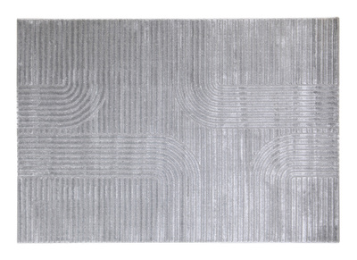 Alfombra rectangular gris con diseño gráfico 160 x 230 cm MAGNUS