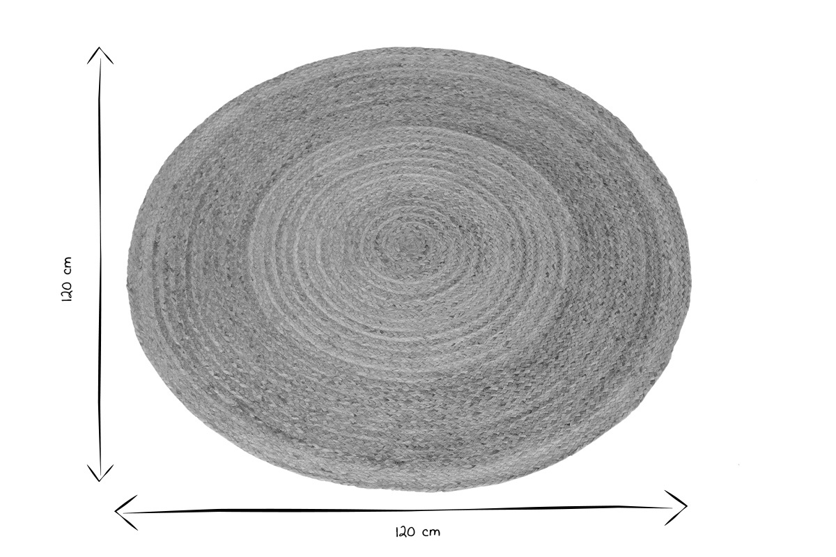 Alfombra redonda de yute natural D120 cm MATA